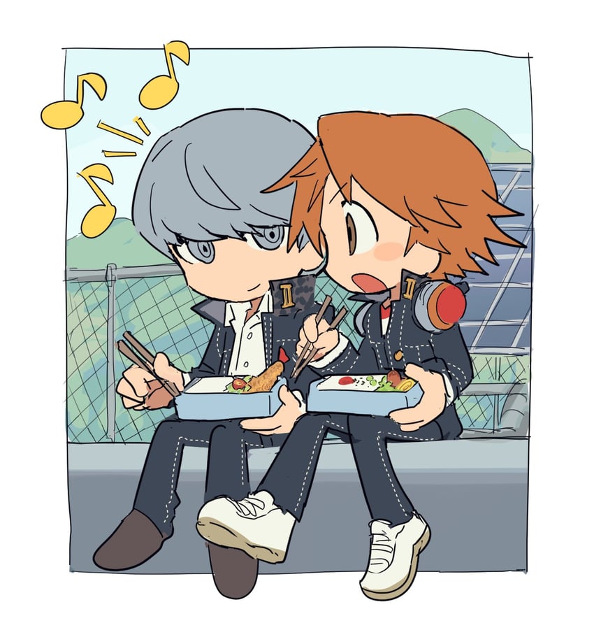 narukami yu and hanamura yousuke (persona and 1 more) drawn by nt_26
