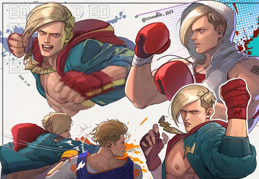 luke sullivan and ed (street fighter and 1 more) drawn by crocodile_2023