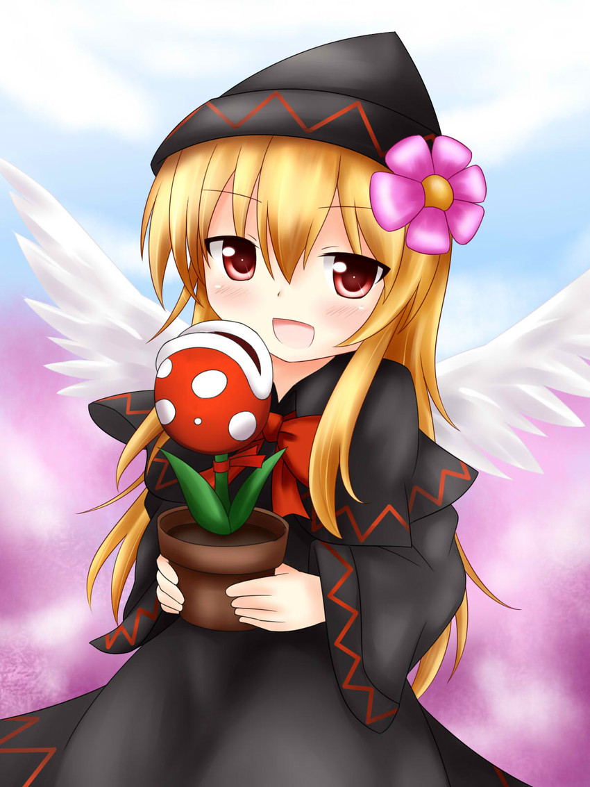 lily white, lily black, and piranha plant (touhou and 1 more) drawn by yuyumi_(yuurei)