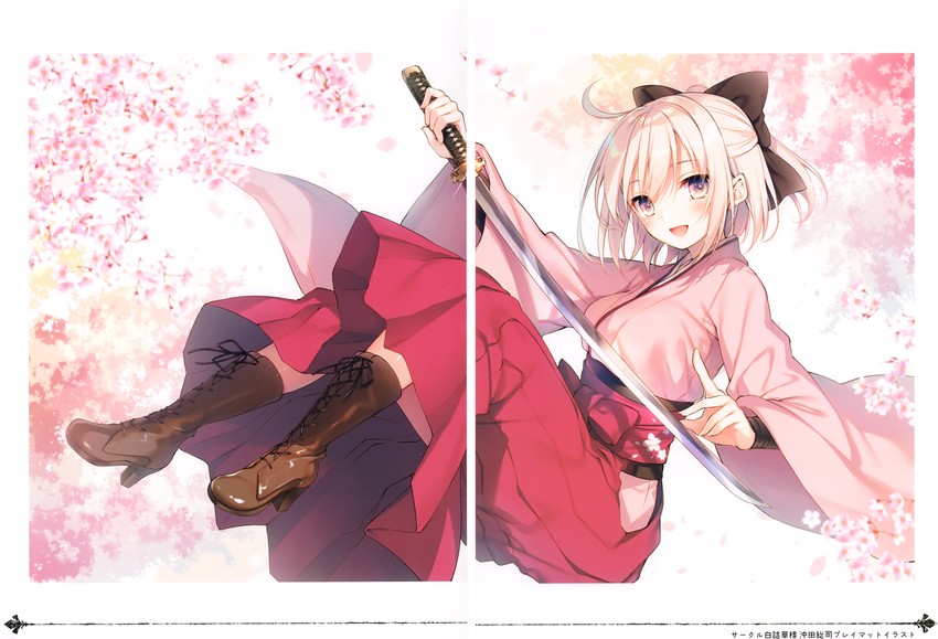 okita souji (fate and 2 more) drawn by toosaka_asagi