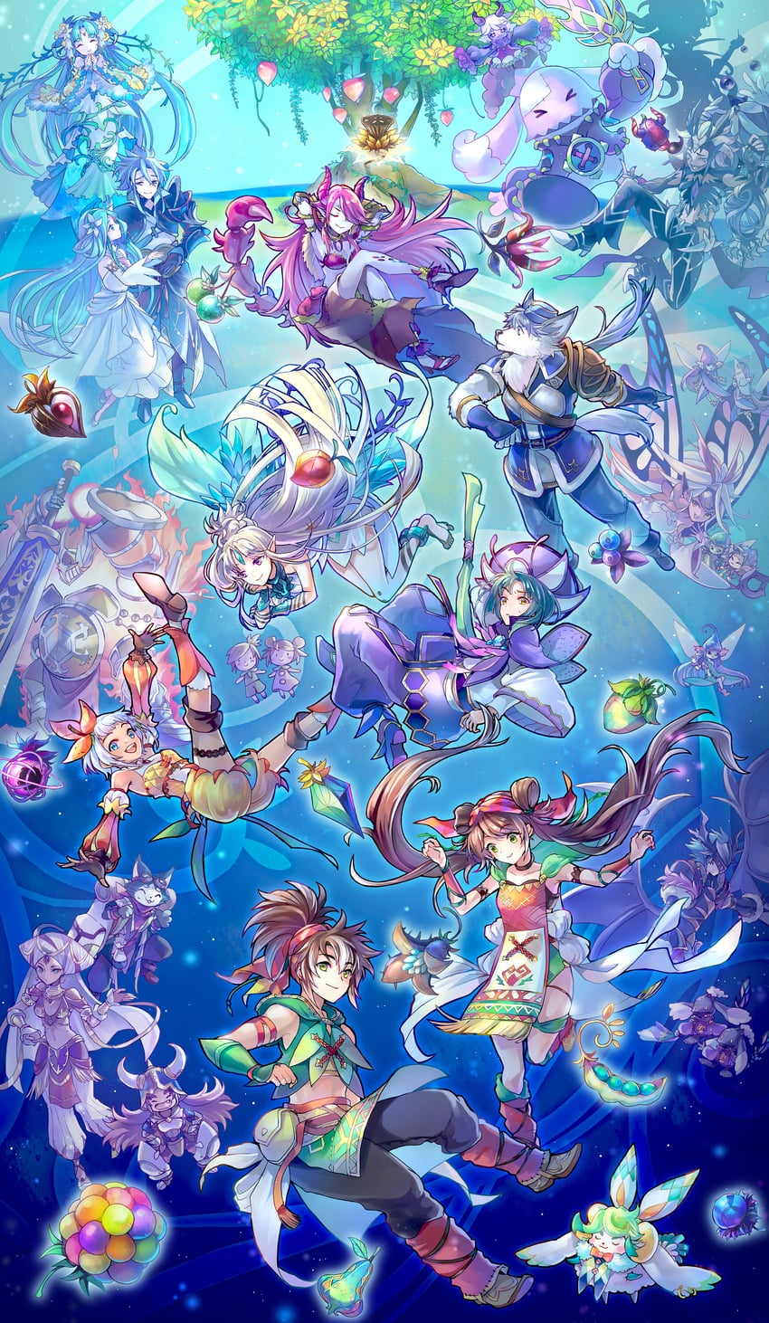 blainchet, duffle, quilto, quilta, lady moti, and 12 more (seiken densetsu and 1 more) drawn by mogg_magg