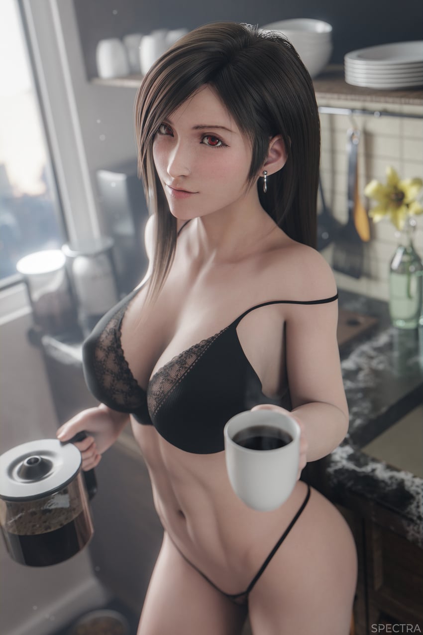 tifa lockhart (final fantasy and 2 more) drawn by mustard_sfm, renderingbutts, and spectra_3d