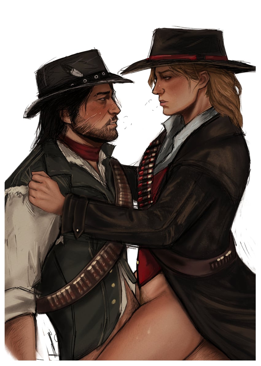 john marston and sadie adler (red dead redemption and 1 more) drawn by fr4nkt_4