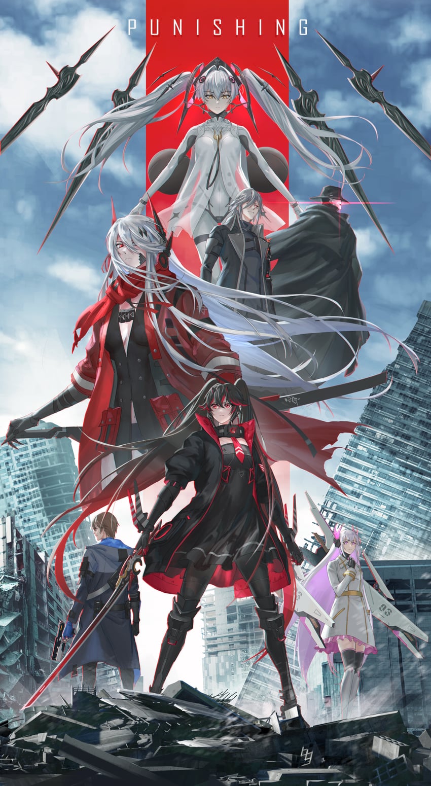 lucia, liv, alpha, lucia: plume, luna, and 7 more (punishing: gray raven) drawn by nin_muda