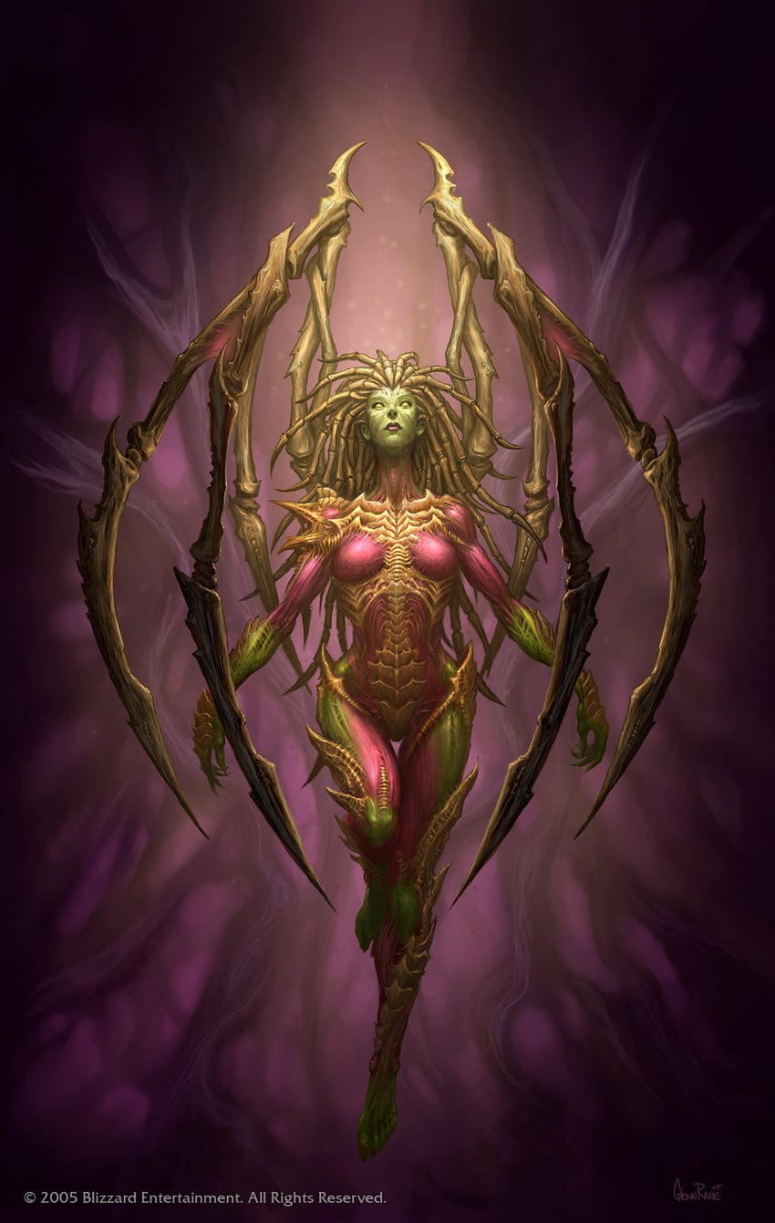 sarah kerrigan and infested kerrigan (starcraft) drawn by glenn_rane