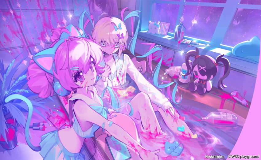 chouzetsusaikawa tenshi-chan, ame-chan, pien cat, and buro (needy girl overdose and 1 more) drawn by mil7uka