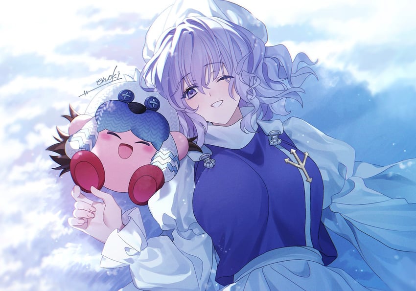 kirby, letty whiterock, ice kirby, and frosty ice kirby (touhou and 1 more) drawn by enoki_3106