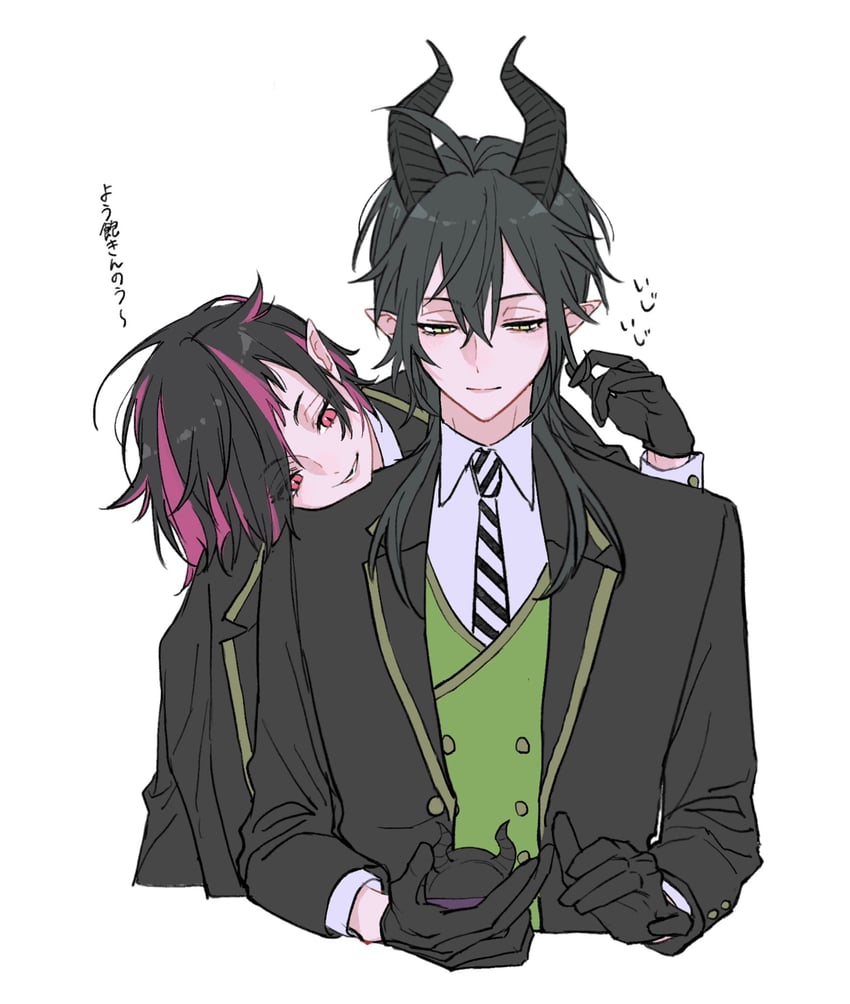 lilia vanrouge and malleus draconia (twisted wonderland) drawn by udonh