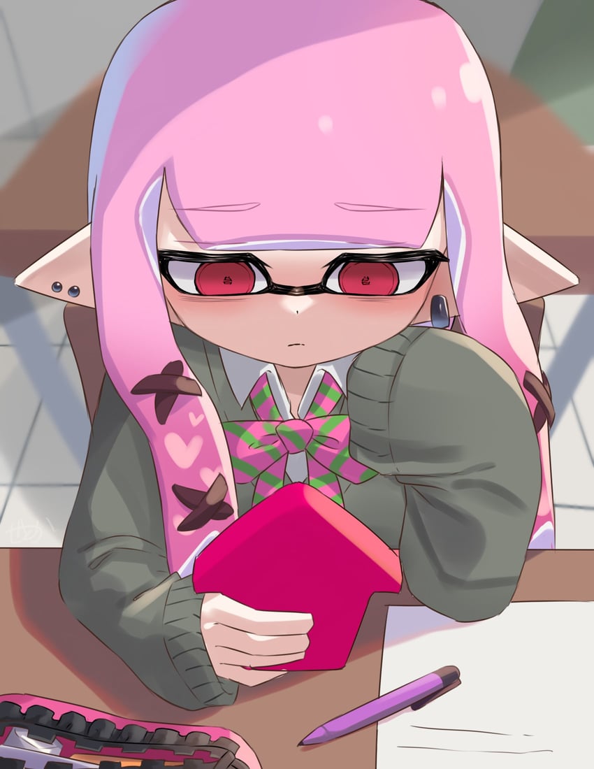 inkling player character and inkling girl (splatoon and 1 more) drawn by amakusa_setoka