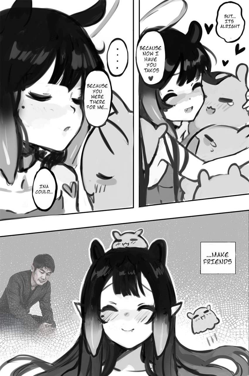 ninomae ina'nis, takodachi, and yagoo (hololive and 1 more) drawn by koahri