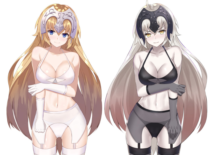 jeanne d'arc alter and jeanne d'arc (fate and 1 more) drawn by kanikou