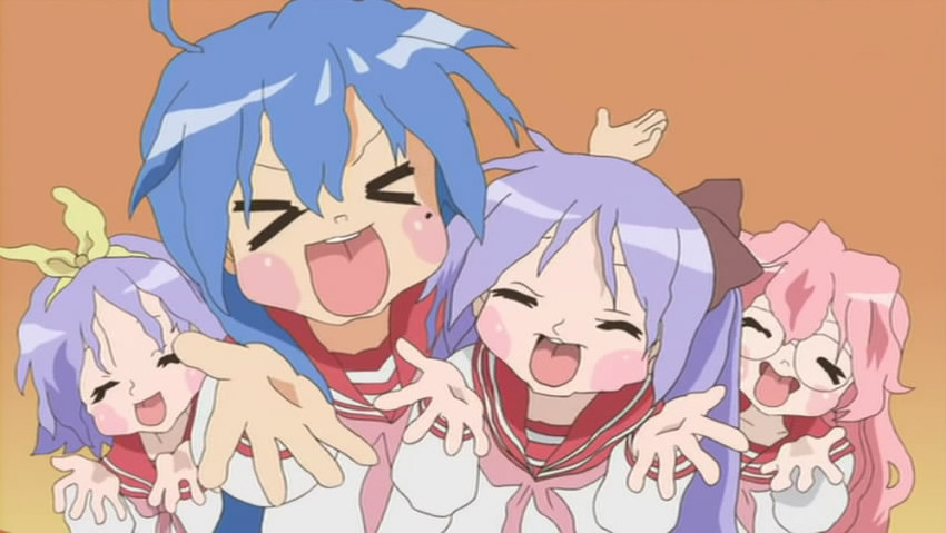hiiragi kagami, izumi konata, hiiragi tsukasa, and takara miyuki (lucky star and 1 more)