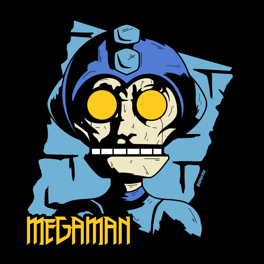 mega man (mega man and 1 more) drawn by efextex