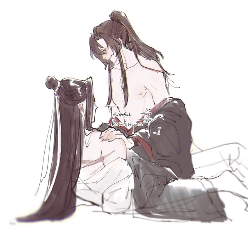 wei wuxian and lan wangji (modao zushi) drawn by 1010923