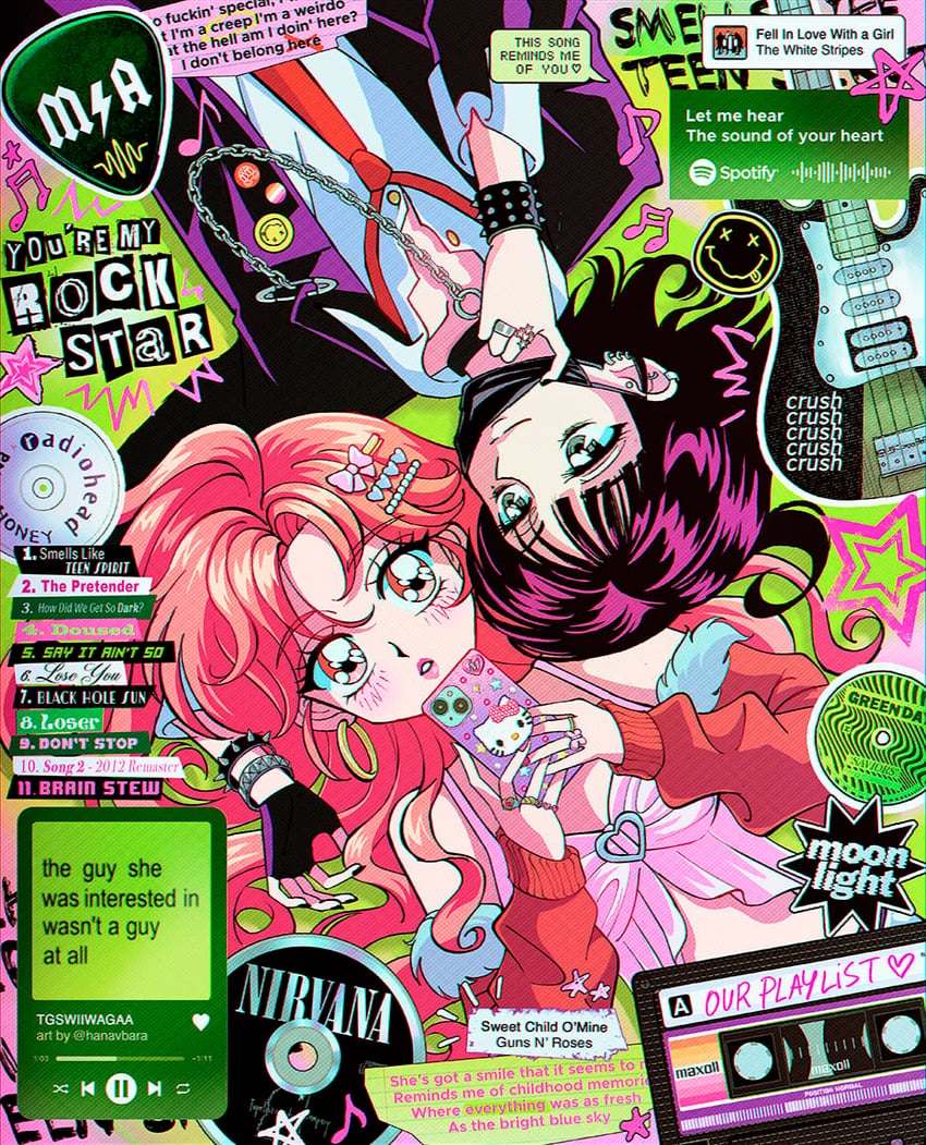 hello kitty, koga mitsuki, and oosawa aya (sanrio and 9 more) drawn by hanavbara