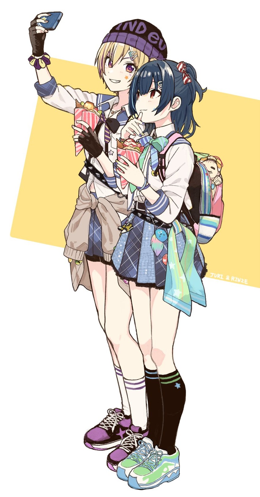 morino rinze and saijo juri (idolmaster and 1 more) drawn by miyama_okara