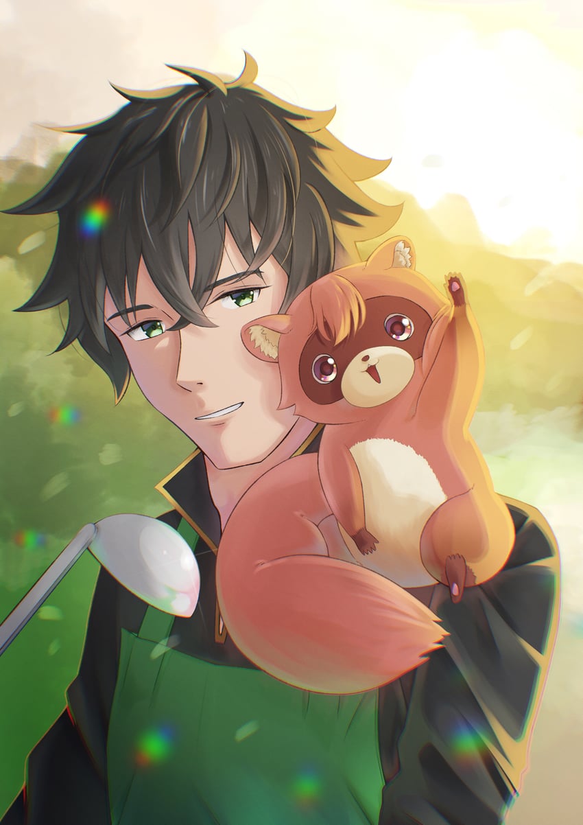 iwatani naofumi and raph-chan (tate no yuusha no nariagari) drawn by pn_luster