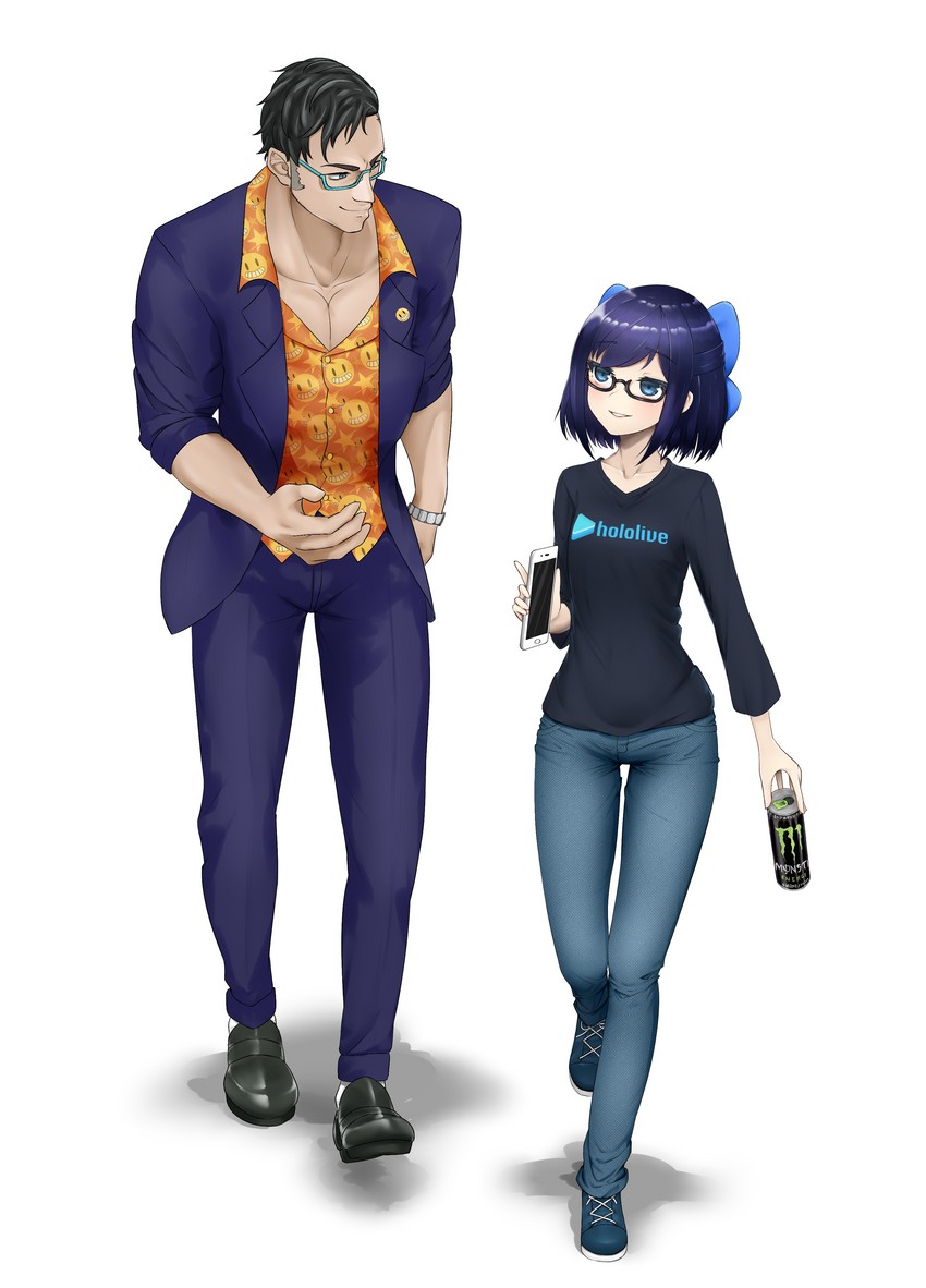 a-chan and daidou shinove (hololive and 1 more) drawn by lunch_boxer