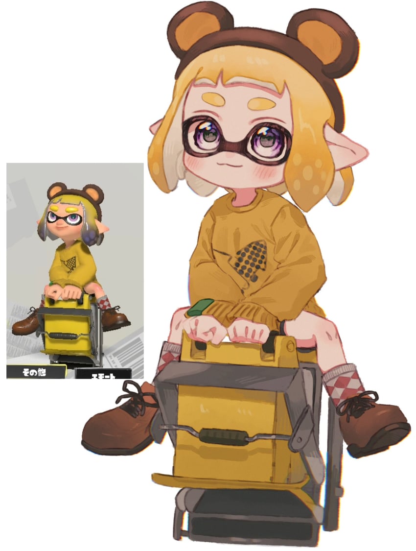 inkling player character and inkling girl (splatoon and 1 more) drawn by ochocho2828