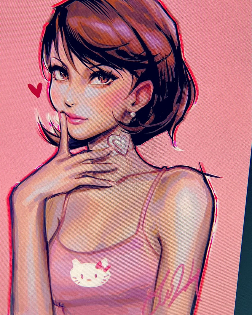 takeba yukari and hello kitty (persona and 3 more) drawn by oluyemiart
