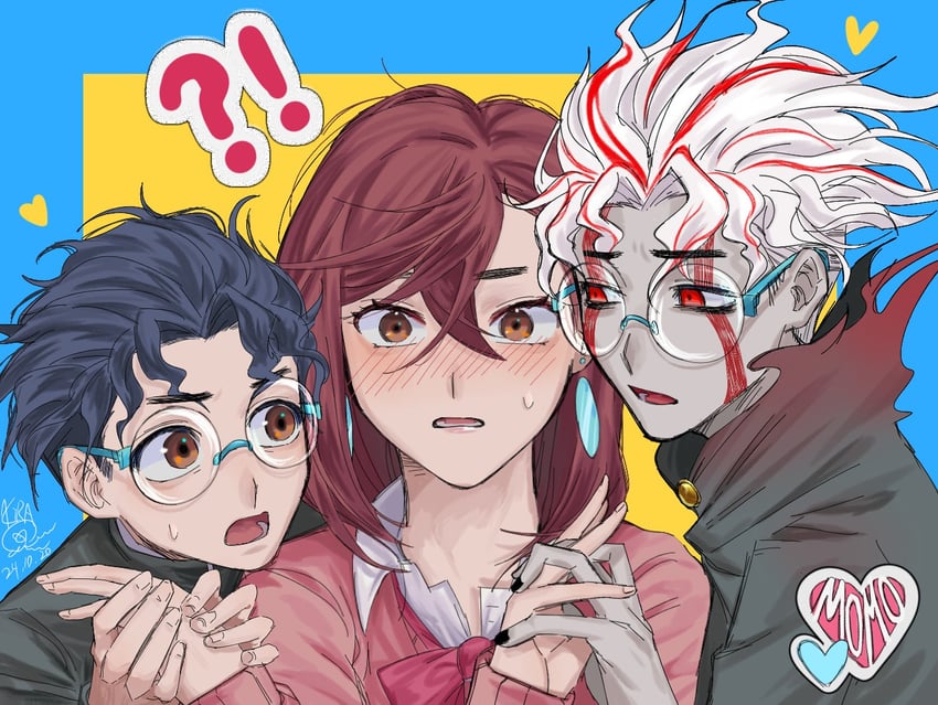 ayase momo and takakura ken (dandadan) drawn by marigold_chumi