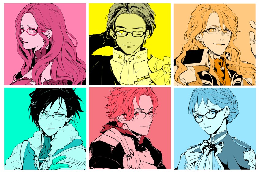 marianne von edmund, claude von riegan, dorothea arnault, sylvain jose gautier, felix hugo fraldarius, and 1 more (fire emblem and 1 more) drawn by ashinamaturi