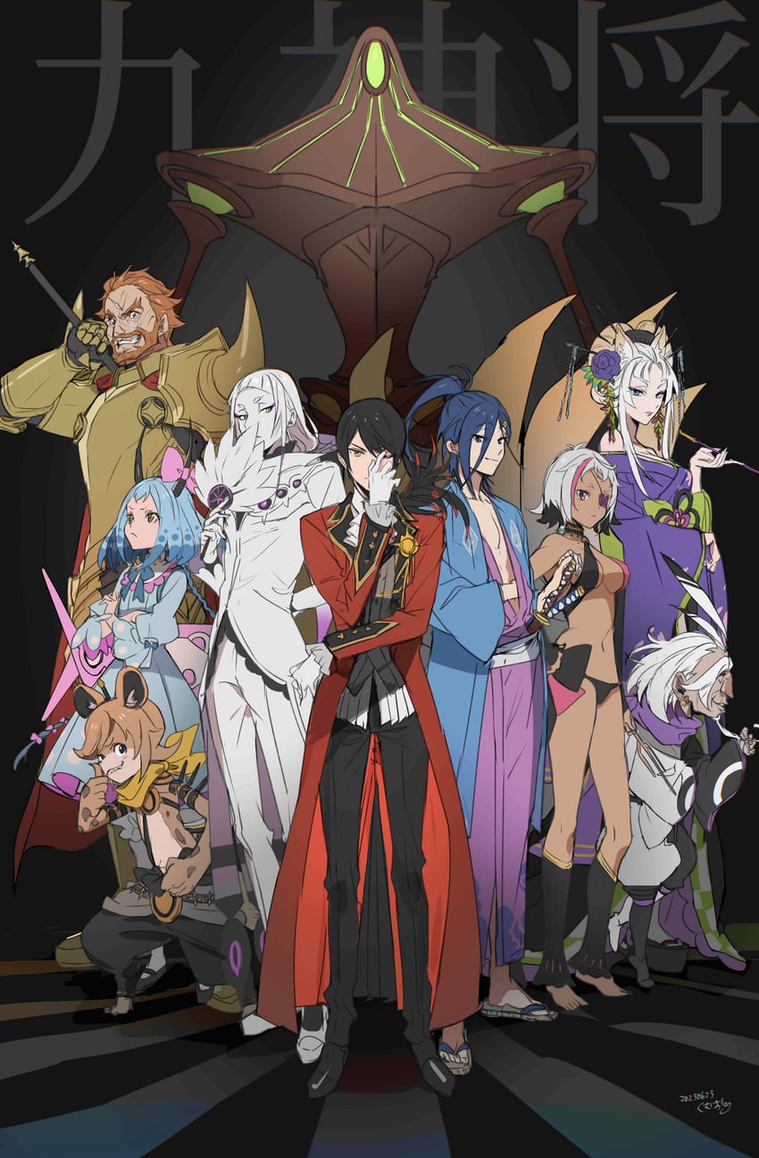 vincent vollachia, cecilus segmunt, yorna mishigure, chisha gold, arakiya, and 5 more (re:zero kara hajimeru isekai seikatsu) drawn by kumuo_(mirakurufusao)