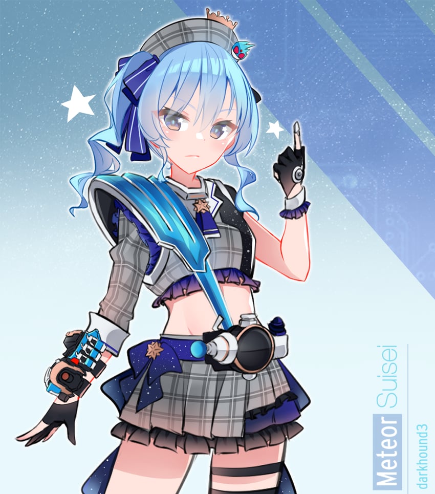 hoshimachi suisei and kamen rider meteor (hololive and 2 more) drawn by dark_hound_3