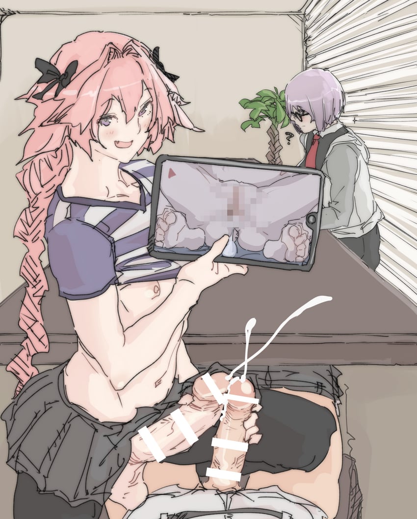 mash kyrielight, fujimaru ritsuka, and astolfo (fate and 1 more) drawn by amanda_kenny