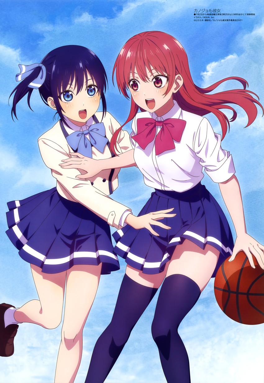 minase nagisa and saki saki (megami magazine and 1 more) drawn by aquastar_inc.