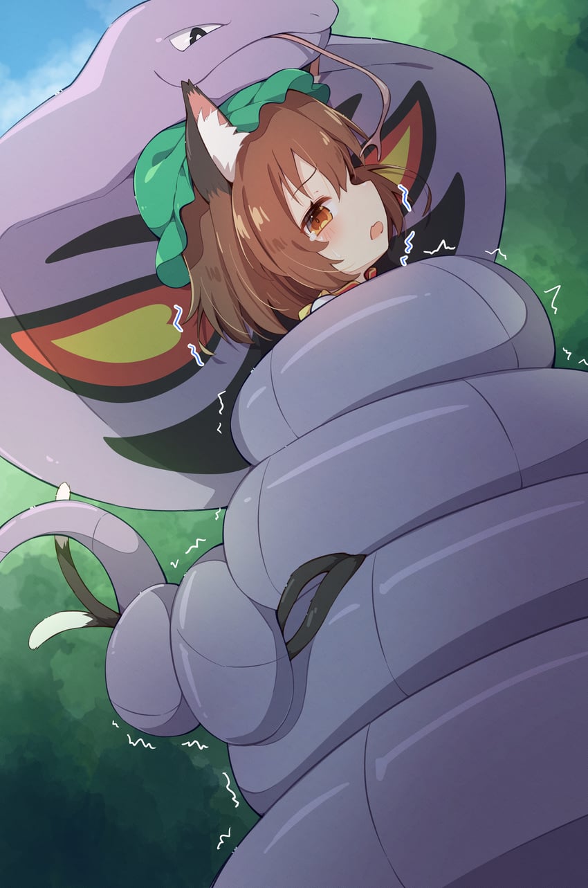 chen and arbok (touhou and 1 more) drawn by x_noki9