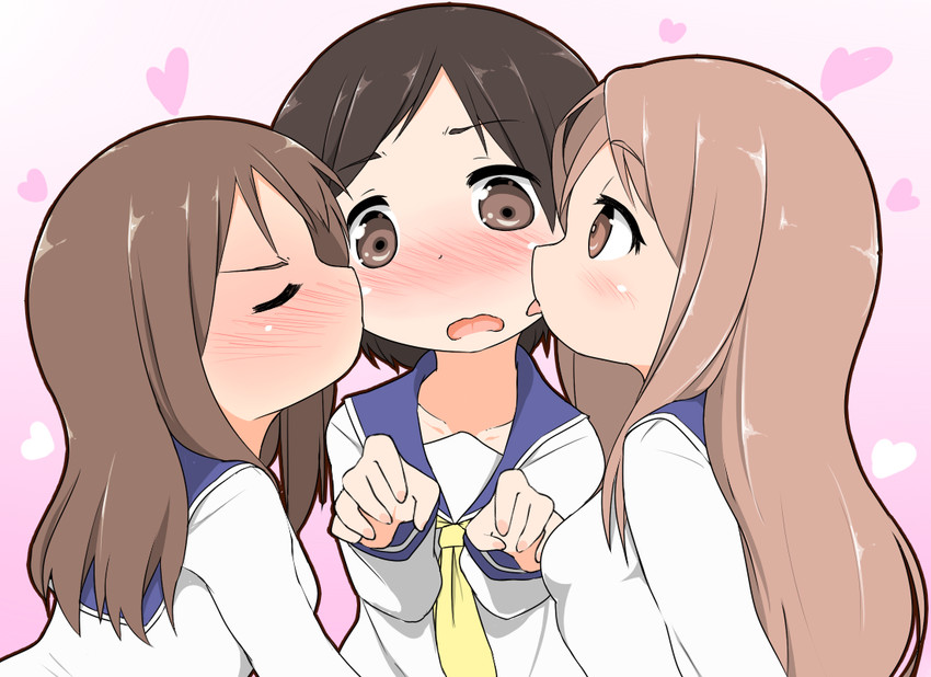 aikawa chiho, okano kei, and hasegawa fumi (yuyushiki) drawn by watage_(lucky_yyg)
