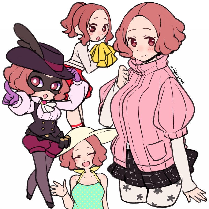 okumura haru and noir (persona and 3 more) drawn by do_m_kaeru