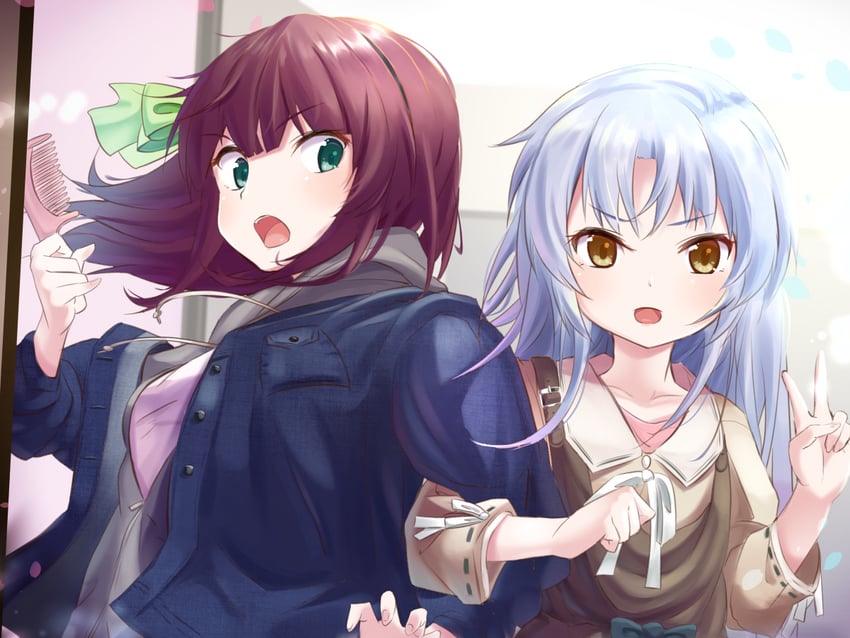 tachibana kanade and nakamura yuri (angel beats!) drawn by tagame_(tagamecat)