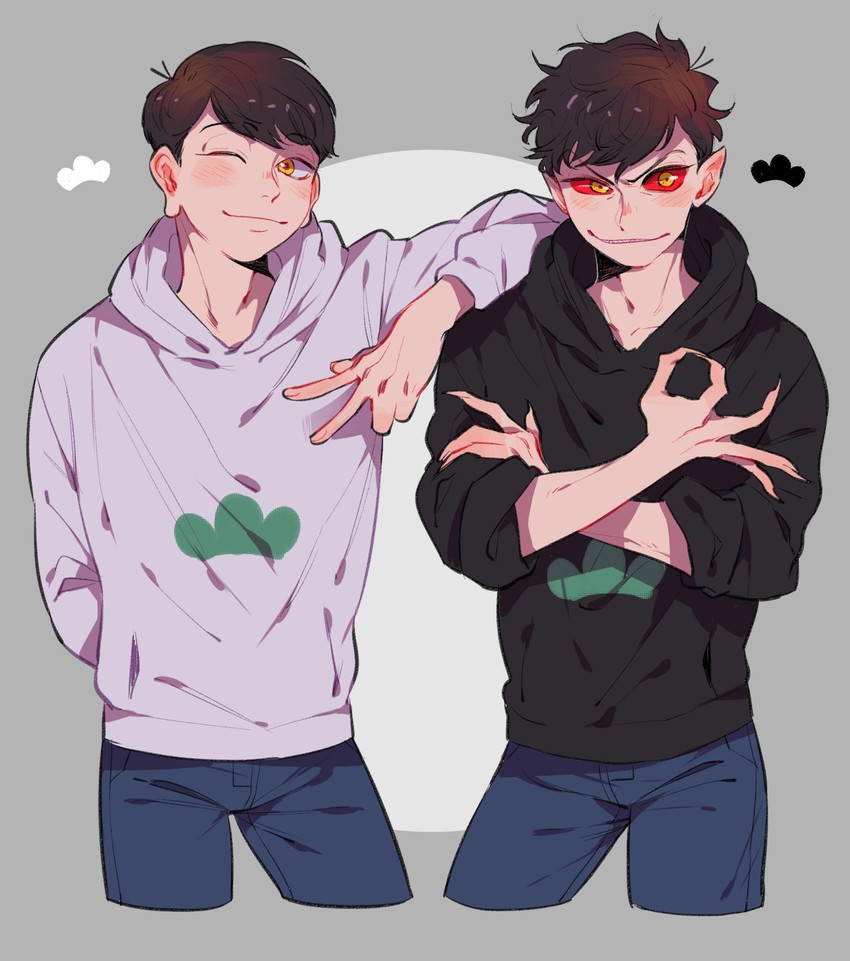 akumatsu and kamimatsu (osomatsu and 1 more) drawn by o2_(o2mm)