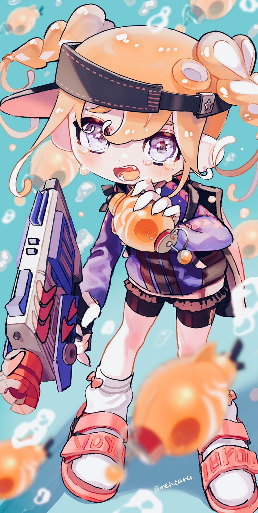 octoling player character and octoling girl (splatoon and 1 more) drawn by amezawa_koma