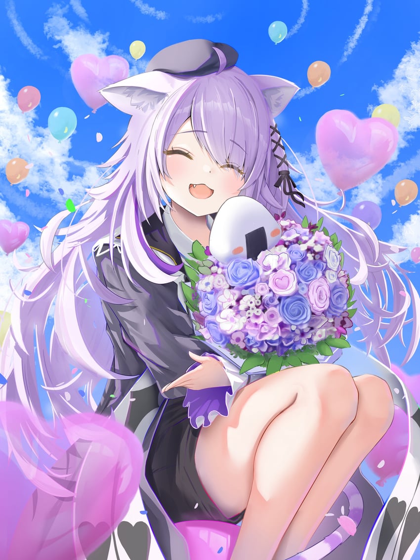 nekomata okayu and onigirya (hololive) drawn by torakichi_888