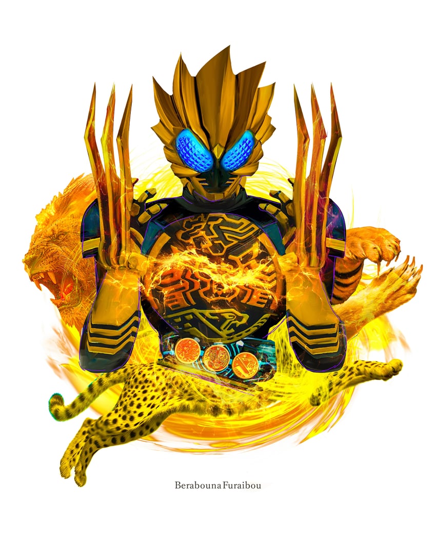 kamen rider ooo and ratoratah (kamen rider and 1 more) drawn by obakelope0530