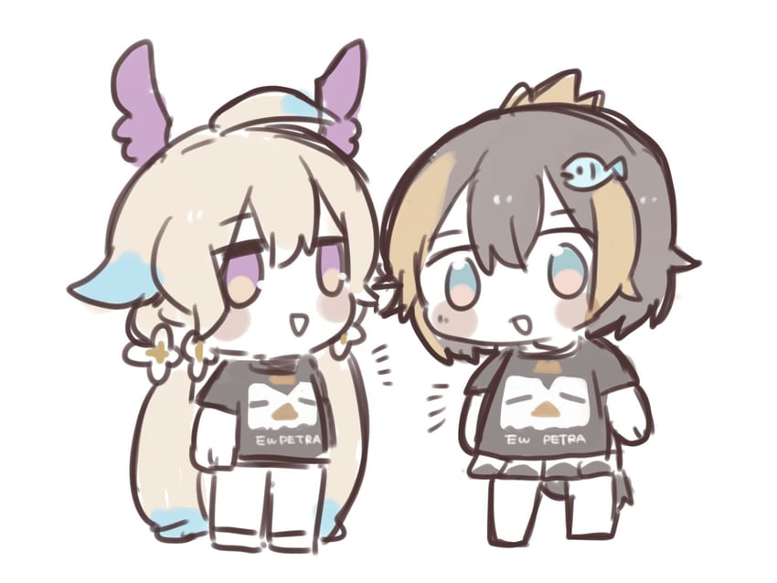 enna alouette, petra gurin, and pentomo (nijisanji and 1 more) drawn by namo_525