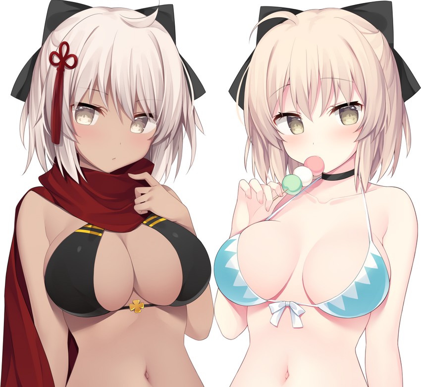 okita souji and okita souji alter (fate and 2 more) drawn by miko_(royal_milk)