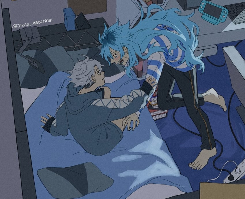 azul ashengrotto and idia shroud (twisted wonderland) drawn by jikan_gatarinai