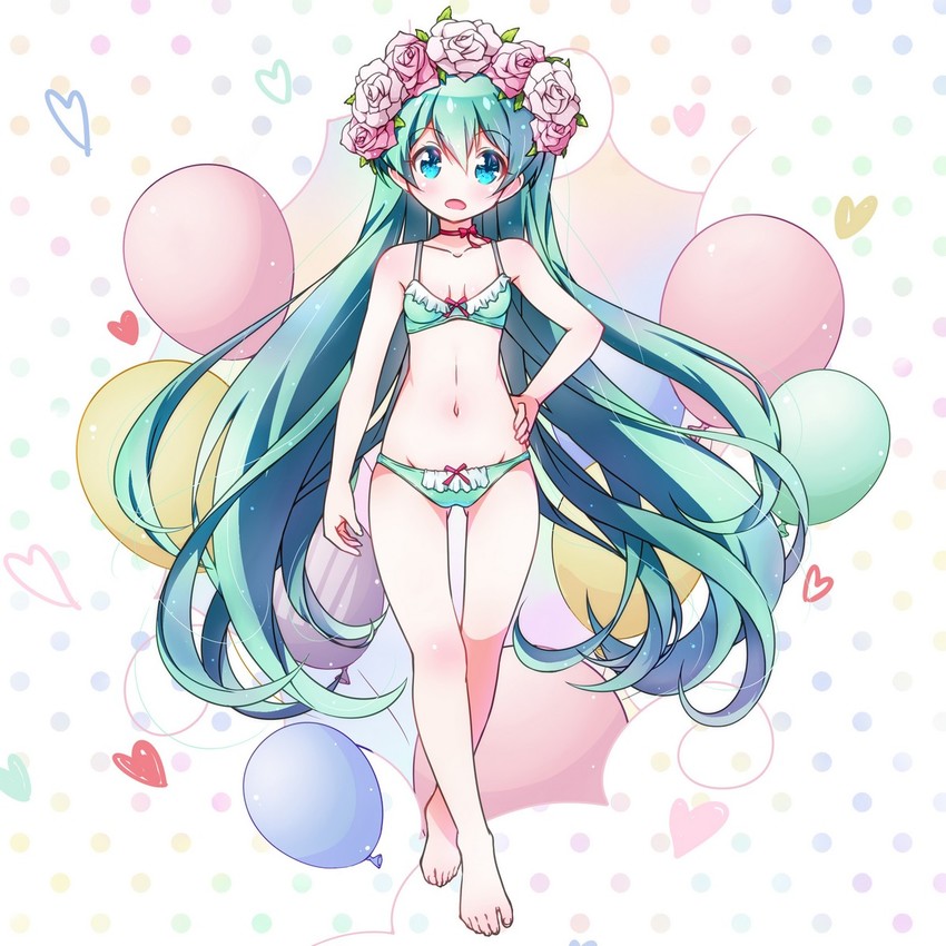 hatsune miku (vocaloid and 1 more) drawn by fuusen_neko