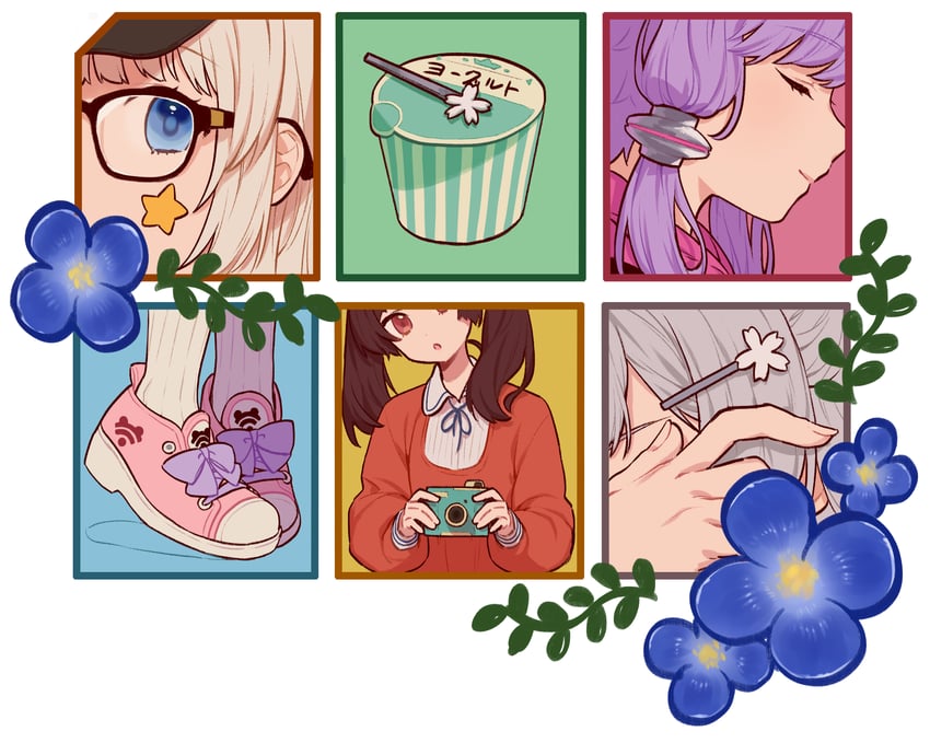 yuzuki yukari, kizuna akari, touhoku kiritan, and koharu rikka (vocaloid and 4 more) drawn by ai_kusunoki