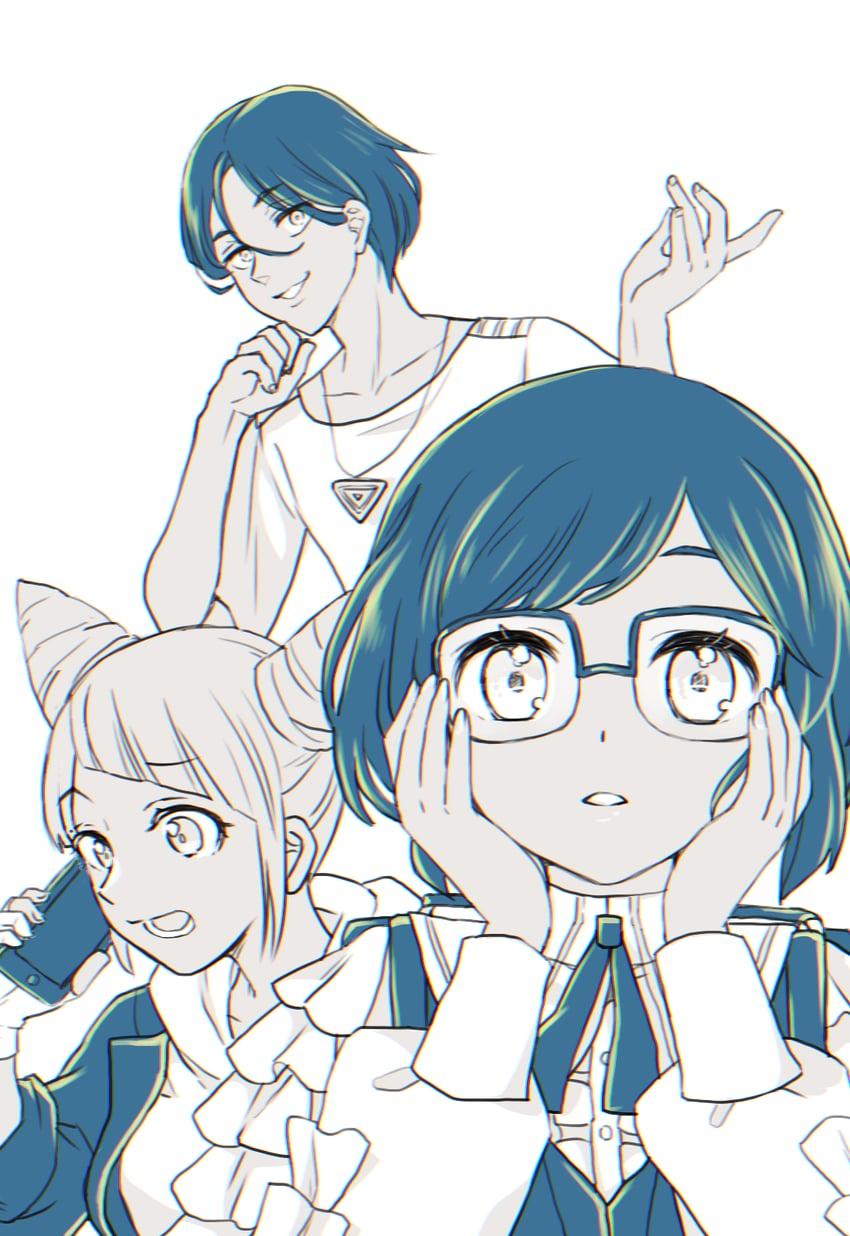 fukurai azami, meguriya ayumu, and jasmine (toshi densetsu kaitai center) drawn by im74516829