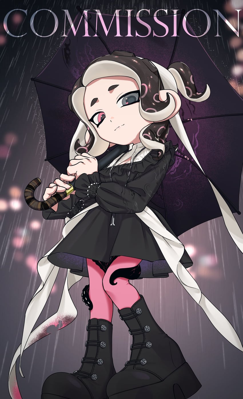 octoling player character and octoling girl (splatoon) drawn by congcongcon