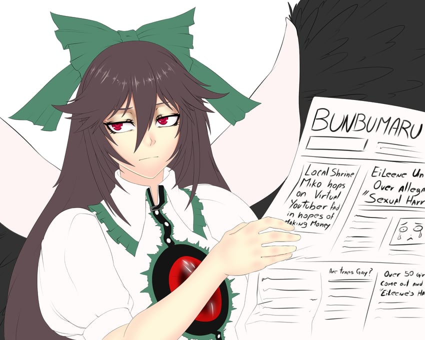 reiuji utsuho and tommy lee jones (touhou and 1 more) drawn by toetekenxal