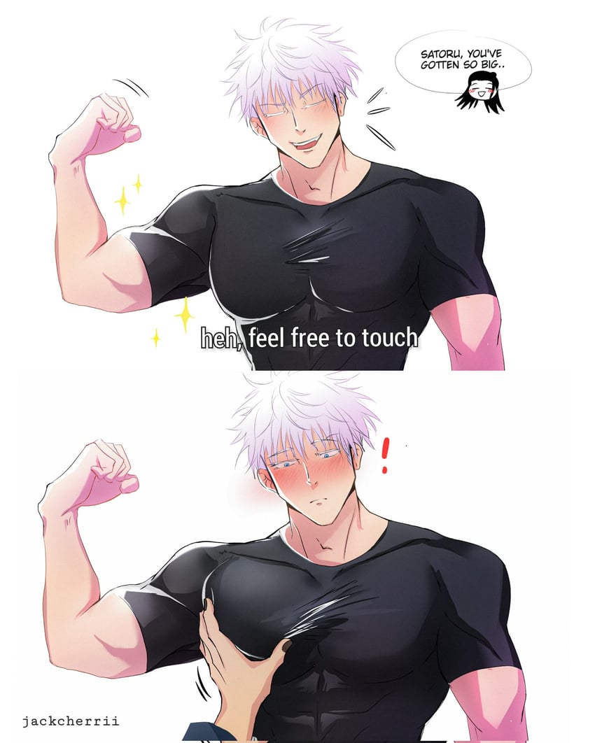 gojou satoru and getou suguru (jujutsu kaisen) drawn by jackcherrii