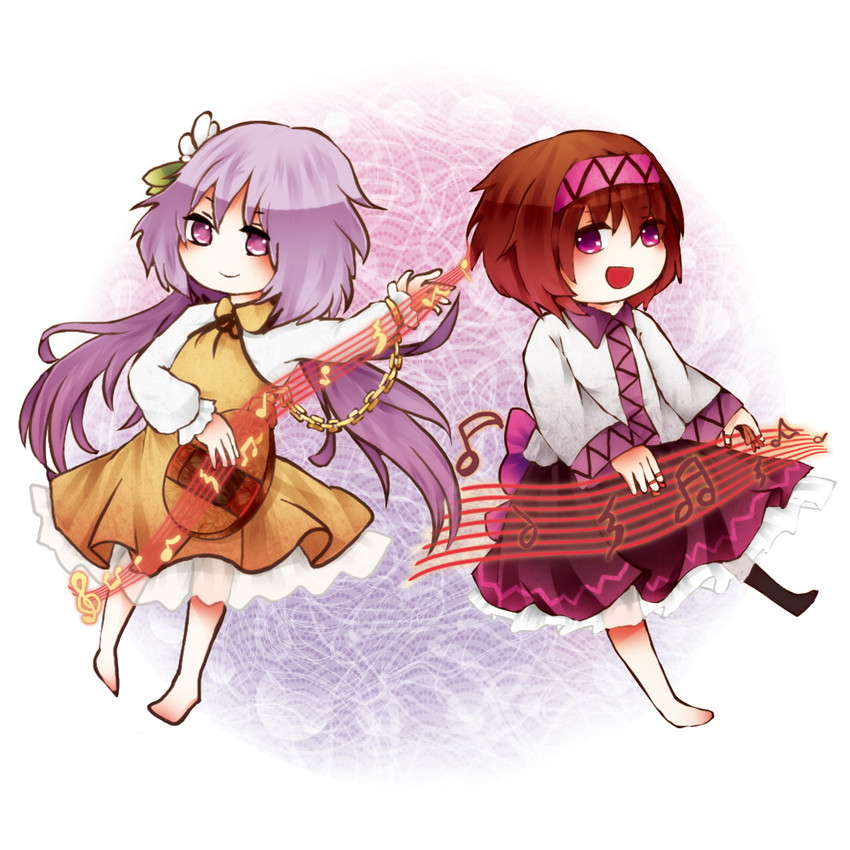 tsukumo benben and tsukumo yatsuhashi (touhou) drawn by soraki_(marisa_syou)