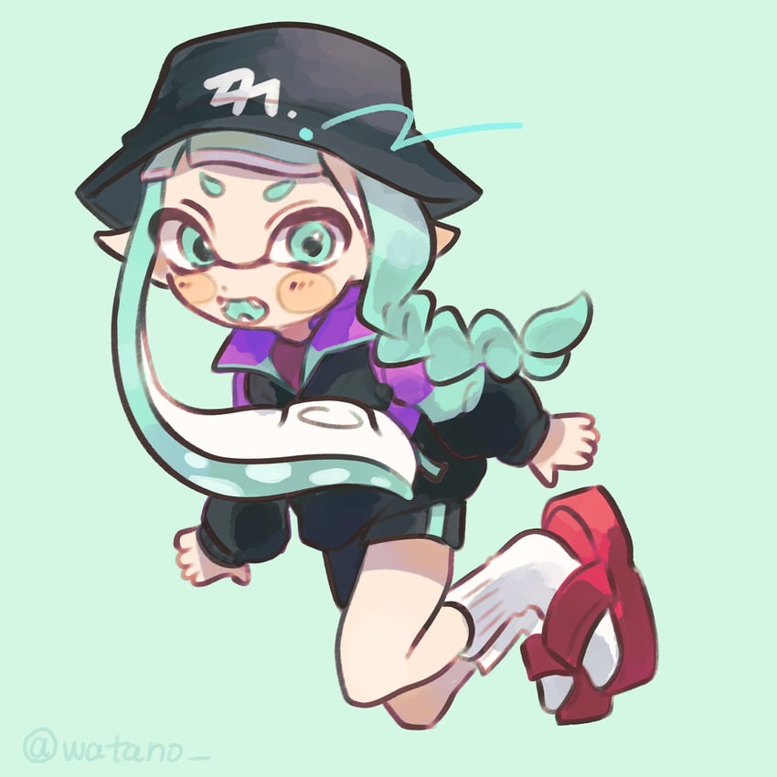 inkling player character and inkling girl (splatoon and 1 more) drawn by payayo884