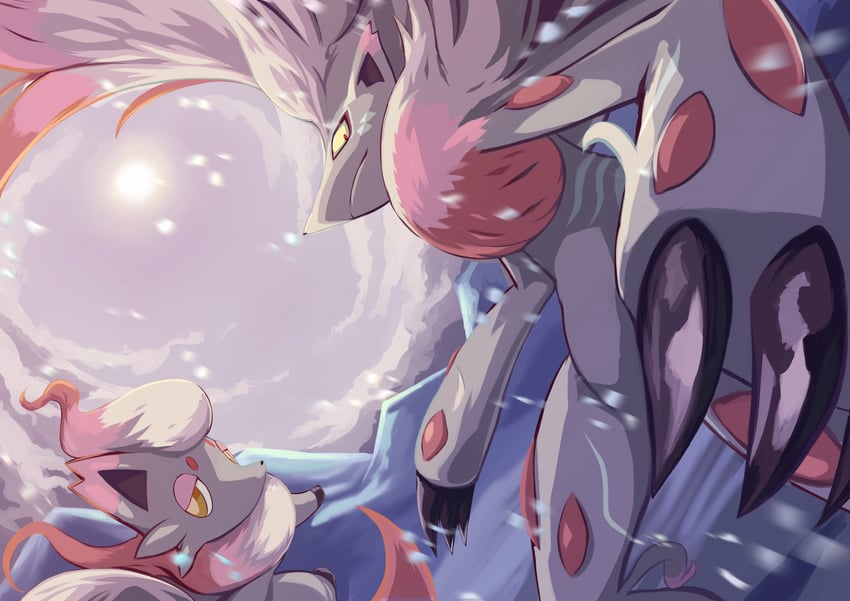 hisuian zorua and hisuian zoroark (pokemon) drawn by macham_jaeger